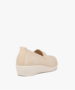 Mocassins femme confort unis en mesh à semelle compensée